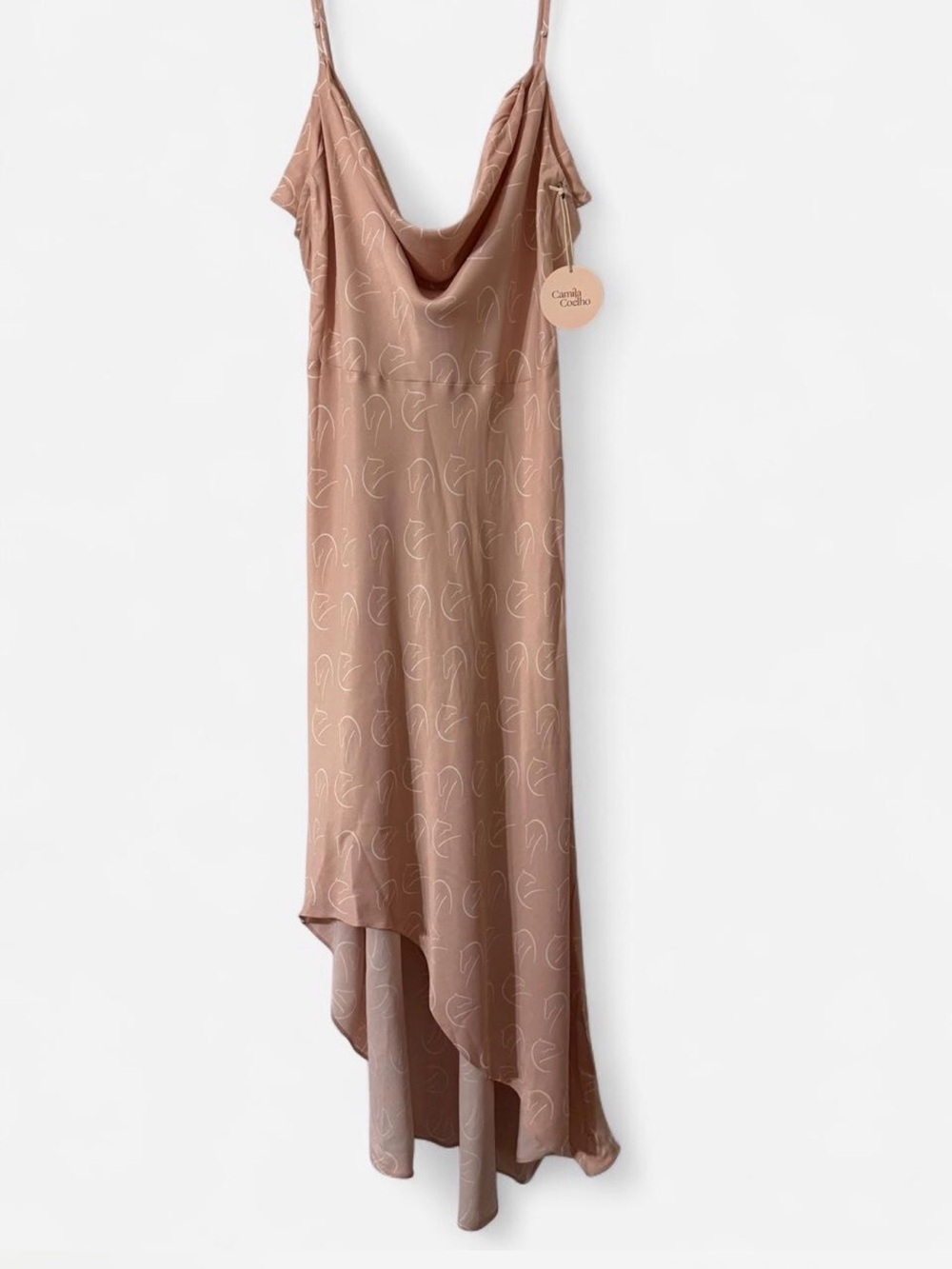 Camila Coelho Dusty Rose Slip Dress with Cowl Neck